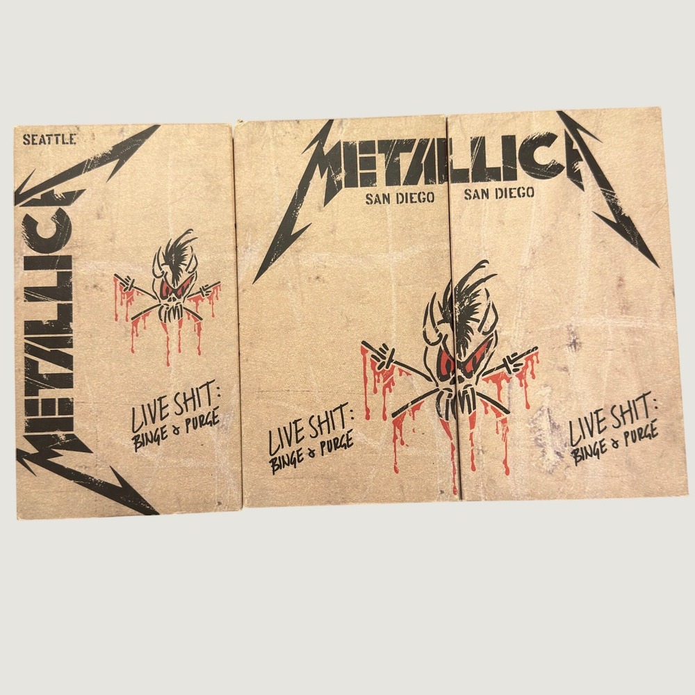 Metallica Live Shit Binge & Purge 3 VHS Set Seattle 1989 San Diego 1992 61594-3